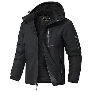 UTWGN Men's Ski Jacket Winter Warm Snow Coat Waterproof Windbreaker Hooded Work Outerwear Snowboarding Jackets $19.99