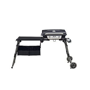 Cuisinart Prep &lsquo;N Go Folding Gas Grill, Portable Stand-Up Propane Grill with Compact Fold and Storage Tote, Wheels and Side Table, 18,000 BTUs $199