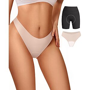 Vertvie Seamless Thongs Panties No Show Workout Underwear $4.99 at Vertvie via Amazon