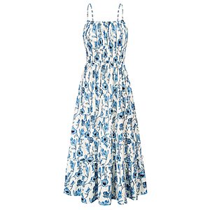 Grace Karin Boho Spaghetti Strap Maxi Dress Casual Beach Floral Summer Sundress $14.99
