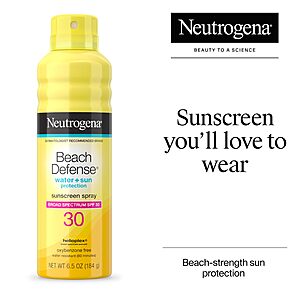 Neutrogena Beach Defense Sunscreen Spray, SPF 30, 6.5 oz $5.7
