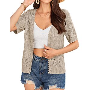 GRACE KARIN Women's Short Sleeve V Neck Cardigans Sweaters $8.39