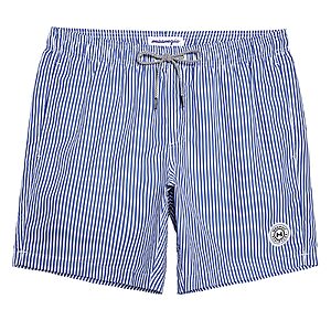 maamgic Mens Swim Trunks Quick Dry Swim Shorts with Mesh Lining Funny Swimwear Bathing Suits 7inch Blue Striped Large $8.99