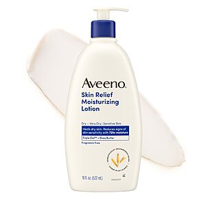 [S&S] Aveeno Skin Relief Moisturizing Body Lotion Heals Very Dry, Sensitive Skin 18 Fl Oz $7.12 @Amazon