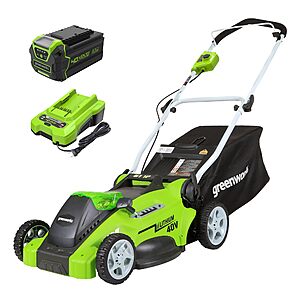 Greenworks 40V 16in Push Lawn Mower, 4.0 Ah Battery and Charger $229.99