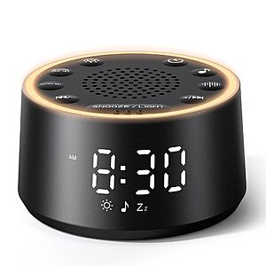 Dreamegg D1 Nova Sound Machine Alarm Clock for Sleep, White Noise $11.68