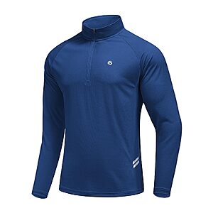 PINSPARK Men's 1/4 Zip Pullover Quarter Zip Athletic Golf Shirts $8.99