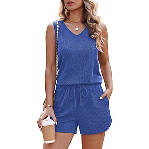 Ekouaer Womens Short Sets Summer Lounge Set Tank Outfits with Pockets $11.99