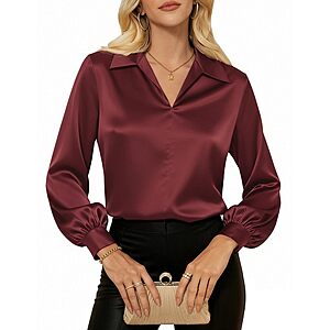 GRACE KARIN Satin Blouses for Women $8.24