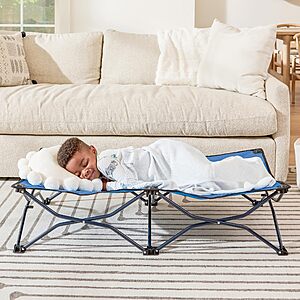 Regalo My Cot Portable Toddler Bed, Foldable Kids Travel Bed & Camping Cot, Lightweight Sleeping Cot for Toddlers, Indoor/Outdoor, 46.5" x 24.5" x 9", Royal Blue $19.98