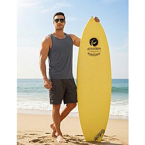 PINSPARK Men's Moisture Wicking Tank Tops Quick Dry Sports Vest $6.99
