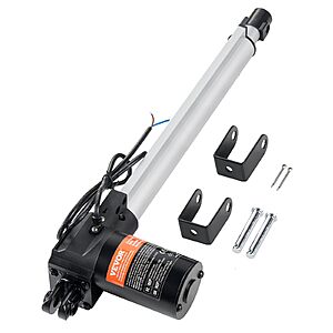 Linear Actuator 12V, 12 Inch Heavy Duty 1320lbs/6000N Linear Actuator, 0.19"/s Linear Motion Actuator with Mounting Bracket & IP44 Protection $31.90
