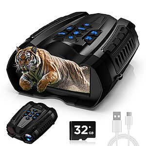 WARMTUYO 4K Night Vision Goggles for Adults, Digital Binoculars with Camera $44.99