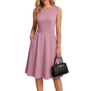 GRACE KARIN Work Business Midi Flowy Sleeveless Dresses for Women $15.99