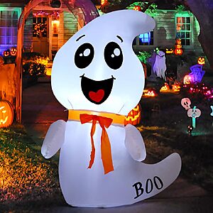 GOOSH 4 FT Halloween Inflatable Cute Ghost Outdoor Decorations Blow Up Yard Ghost with Built-in LEDs $14.99