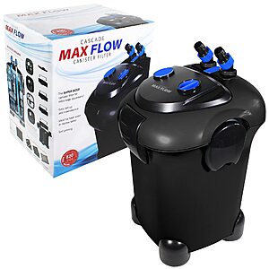 Penn-Plax Cascade Max Flow Canister Filter - 820 GPH Aquarium Filter for Tanks Up to 250+ Gallons - 360 Degree Flow Valves, Poly Fiber Pads and Bio-Sponge $199