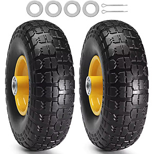 2-Pack 10" SucceBuy Solid PU Run-Flat Tire 400-lb Load Wheels $15.09 ($7.54 each), 2-Pack 10" 180-Lb Load Wheels $14.39 + Free Shipping