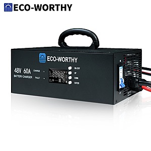 ECO-WORTHY 48V 60A Lithium Battery Charger Adjustable Voltage & Current $135 + Free Shipping $135.20