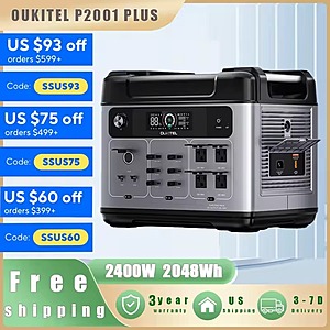 Oukitel P2001 PLUS Portable Power Station 2048Wh 2400W UPS $535 + Free Shipping $534.8