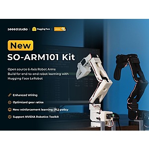 Seeed Studio SO-ARM101 Pro 6-Axis Open Source AI Robotics Arm Kit 13 Servos $247 + Free Shipping