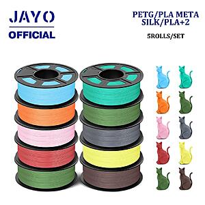 JAYO 5.5kg 3D Printer Filament 1.75mm 5 Rolls High Toughness PETG White $37 & HSPLA/PLA/PLA TP $39+ Free Shipping