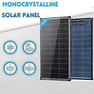 AeternaSol 200W N-Type Bifacial Solar Panels 18BB 25% High-Efficiency IP68 Waterproof $61 + Free Shipping