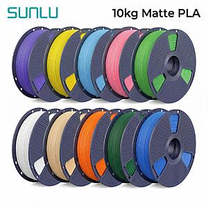 SUNLU 10kg (Single Color) Matte PLA Filament 1.75mm 1roll/kg(2.2lbs) $85 + Free Shipping