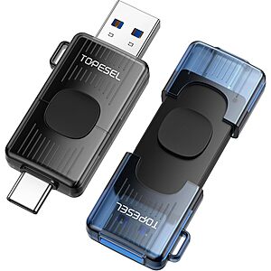 TOPESEL 2Pack USB Drive 64GB USB C Flash Drive up to 110MB/s USB 3.2 Gen 1 Thumb Drive Push-Pull USB Stick Portable Memory Stick $23 + Free Shipping