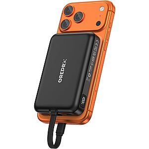 GREPRO Magnetic Power Bank, 10000mAh Built-in 22.5W USB-C Cable for iPhone $15 AC + Free Shipping
