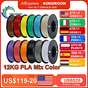 10KG/22LBS Multicolor PLA Filamentnt 1KG/Roll 1.75mm For 3D Printer Material for 3D Printing 3D Printer Filament $60 + Free Shipping