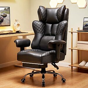 COMHOMA Big and Tall Gaming Chair with Footrest Ergonomic Office Chair $135 AC + Free Shipping