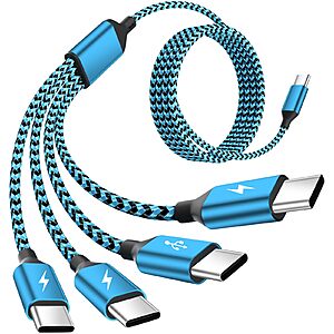 Travel USB C 4 in 1 Charging Cords,Four Type C Ports Mulit Charging Cable $4.75 AC + Free Shipping