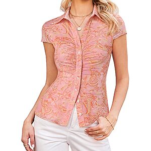 GRACE KARIN Womens Mesh Boho Tops * Various Styles * Prices Starting at $6.41 AC + Free Shipping