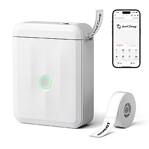 NIIMBOT D110 Mini Label Maker Machine with Tape for Home School, White $10 AC + Free Shipping