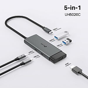 TP-Link USB C Hub 5-in-1 Multiport Adapter (UH5020C) | 4K@60Hz HDMI, 100W Power Delivery, 1&times;USB-C, 2&times; USB-A Data Ports | 5Gbps | Coupon price $9.15 YMMV