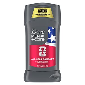 DOVE MEN + CARE All Star Comfort Antiperspirant Stick &ndash; FIFA World Cup 2026 Edition, 2.6 oz $3.80 or less with S&S FS w/Prime