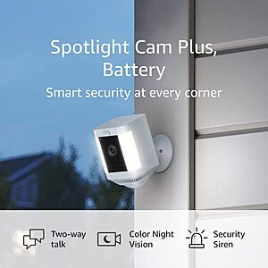 Prime Members: Ring Spotlight Cam Plus (Battery or Plug-In) $79.99 + Free Shipping