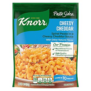 4.3-Ounce Knorr Cheesy Cheddar Rotini Pasta Sides $0.70 w/ S&S & More + Free Shipping w/ Prime or on $35+