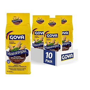 10-Pack 35.2-Ounce Goya Masarepa Pre-Cooked White Corn Meal $11.20 w/ S&S + Free Shipping w/ Prime or on $35+