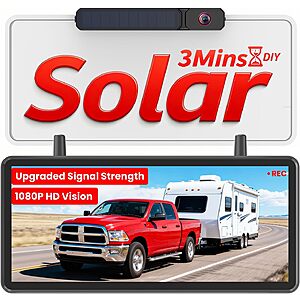 AUTO-VOX Solar Wireless Backup Camera w/ 7.2" HD Split-Screen Monitor, Dual Antenna & 1080P Color Night Vision $71.99 + Free Shipping