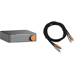 Fosi Audio S3 HiFi Music Streamer DAC Preamp with 3.9Ft Gold-Plated 2RCA to 2RCA Stereo Audio Cable for Amplifier, Preamplifier, and Active Speakers