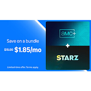 Amazon Prime Members: 2-Month AMC+ Premium & Starz Bundle Streaming Subscription $1.85/Month via Amazon