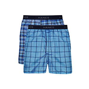 $5.00: Underwear Boxers Pack, 2-Pack, Moisture-Wicking Boxer Underwear, Plaid, Multi-color, SM-2XL