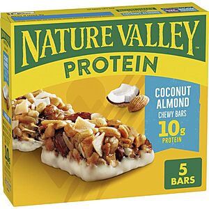 [S&S] $3.30: Nature Valley Protein Chewy Snack Bars, Coconut Almond, 5 Bars, 7.1 oz