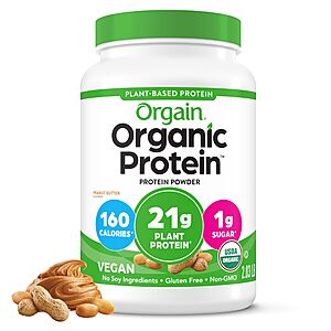[S&S] $21.47: Orgain Organic Vegan Protein Powder, Peanut Butter (2.03 lb)