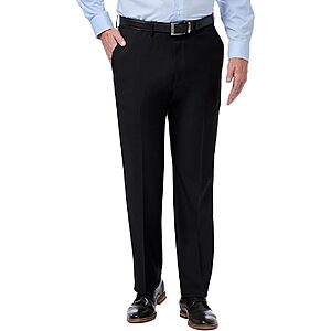 $16.00: Haggar Men's Premium Comfort Classic Fit Flat Front Dress Pant, Black (34W x 34L ONLY)