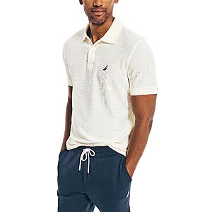 Nautica Men's Short Sleeve Solid Deck Polo Shirt, Sail Cream, Large