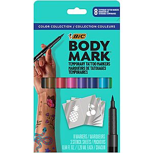 $11.99: BODYMARK Temporary Tattoo Markers, 8-Count Color Collection
