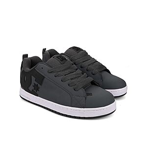 $42.00: DC Men's Court Graffik Skate Shoe, Dark Grey/Black/White (Various Sizes 6.5-12)