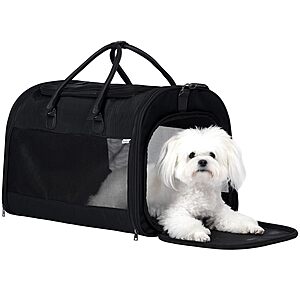 PET MARVEL Cat Carrier Soft Sided for Small Medium Cats Puppy up to 15 Lbs, Airline Approved Mesh Pet Travel Bag, Breathable Bite-Resistant Fabric with Removable Washable Mat